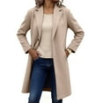 thumbnail image 6 of Mgmyaa Women's Thicken Wool Button Front Stand Collar Long Sleeve Pea Coat with Deep Pockets Loose Fit Casual Winter Jacket, 6 of 6