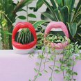 thumbnail image 3 of 2X   Cactus Pot,Ceramic Small Flower Plants Containers Sexy Big Lips Planter for Home , Red, 3 of 8