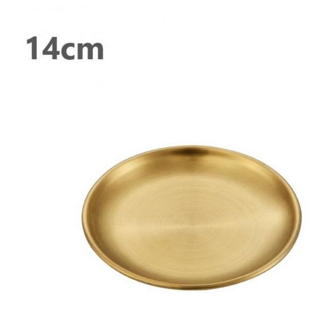 1/2/4 Pcs Assiettes en Acier Inoxydable Assiette à Steak Assiette de Nourriture Occidentale Grande Assiette Assiette à Dessert Plats Légers Assiettes en Paille de Blé Style g