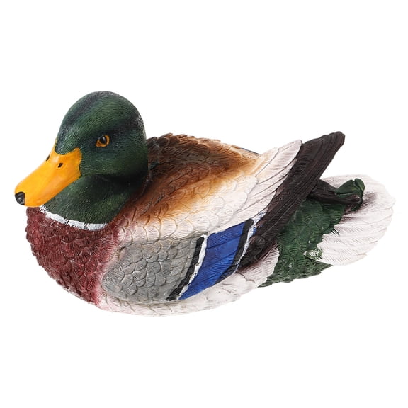 BESTOYARD Resin Duck Sculpture Garden Decor Duck Figurines 1Pcs