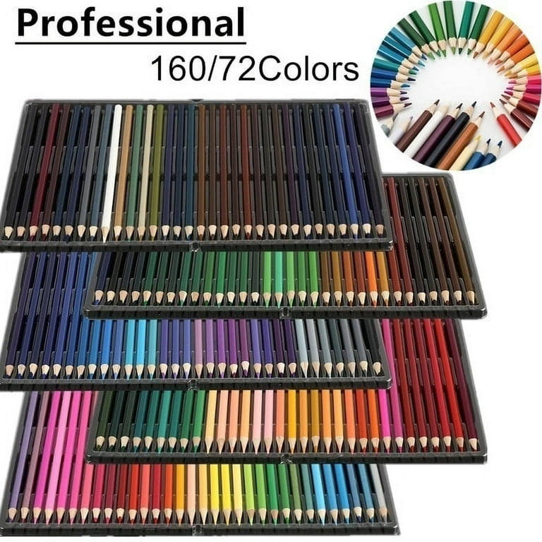 160/72Colors Professional Oil Color Pencils Set Artist Painting Sketching  Wood Color Pencil School Art Supplies