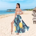 thumbnail image 6 of FORMRS Womens Long Sarong Beach Wrap Semi-Sheer Bikini Skirt Bathing Swimsuit Cover Up, Lemon Leaves, 6 of 7
