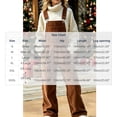 thumbnail image 2 of Vynhevius Women's Corduroy Bib Overalls Adjustable Straps Wide Leg Pockets Loose Casual Winter One Piece Pants, 2 of 8