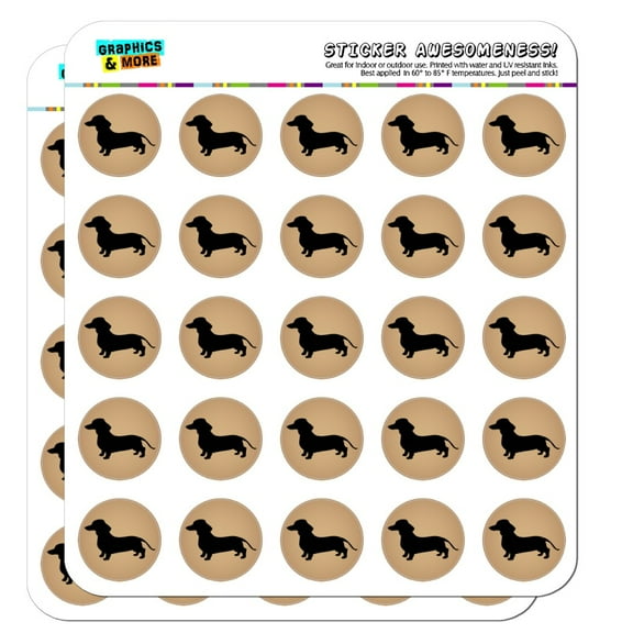 Dachshund Wiener Dog 1" Planner Calendar Scrapbooking Crafting Clear Stickers