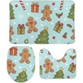 thumbnail image 6 of Christmas Tree Gingerbread Man Bathroom Rugs Set Candy Cane Toilet Mat Set 3 Piece Absorbent Washable Toilet Cover U Shaped Toilet Mat for Bathroom Decor Accessories 20"x32", 6 of 8