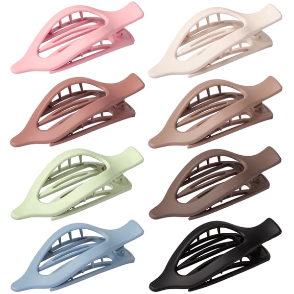 8 Pcs Flat Hair Clips for Women Girls, Flat Claw Clips for Thick Thin Hair, Hair Accessories Barrettes