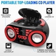 thumbnail image 2 of PYLE Reproductor de CD portátil, reproductores de CD para el hogar, reproductor de CD portátil, potencia máxima de 50 W, Bluetooth, USB, AUX, radio AM/FM, carga superior, incluye cable de alimentación, 2 of 5