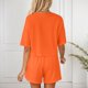 thumbnail image 5 of Conjunto de pijama Sereluxe para mujer, color liso, con pantalones cortos holgados, 5 of 6