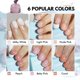 thumbnail image 2 of Set de gel para uñas FZANEST Hema Free Rubber Base Builder, 6 colores, 2 of 7