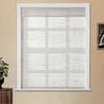 thumbnail image 3 of TWOPAGES Light Filtering 23"x72" Cordless Woven Bamboo Blinds Ramie Roman Shade for Indoor Window, Cream, 3 of 6
