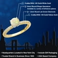 thumbnail image 2 of Gem Stone King 14K Two Tone Gold White Ethiopian Opal and Lab Grown Diamond Engagement Ring for Women | 0.72 Cttw | Round Cabochon 6MM | Gemstone October Birthstone | Size 9, 2 of 6
