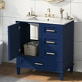 thumbnail image 5 of Harper & Bright Designs 30" Bathroom Vanity, Bathroom Cabinet with Sink Combo Set, Bathroom Storage Cabinet with Soft Closing Door and 3 Drawers, Blue, 5 of 15