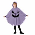 thumbnail image 5 of Rggeeun Kids Cape Cute Halloween Themed Pattern Hooded A Line Pointed Hem Loose Fit for Halloween Indoor Activities Versatile Capes,Purple,10-12 Years, 5 of 5