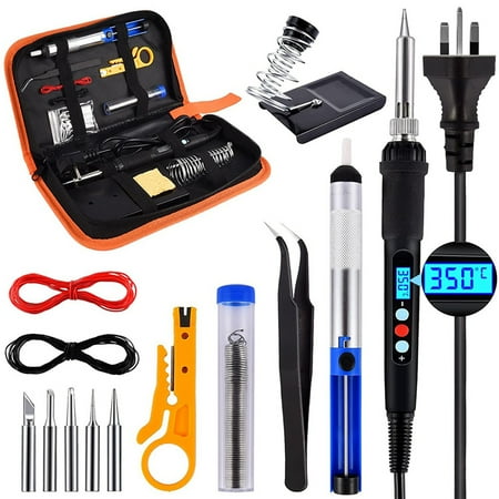 

Soldering Iron Kit Welding Tools - 60W 240V with LCD Digital Controlled Screen 5 Tips Desoldering Pump Stand US Plug
