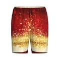 thumbnail image 4 of Fotbe Red Gold Glitter Pajama Shorts for Men, Men's Pajama Bottoms, Sleepwear,Short Pajama Pants-Large, 4 of 9