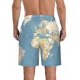 thumbnail image 3 of Disketp Men'S Swim Trunks Hawaiian Breathable Surf Beach Swimsuits Mesh Lining Beach Shorts With Pockets-World Map, 3 of 9