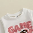 thumbnail image 6 of Toddler Baby Girl Clothes Fall Boy Football Outfit Game Day Embroidery Crewneck Sweatshirt Top Football Pants Set Fall Winter Cute Kids Outfit Set for 18-24 Months, 6 of 9