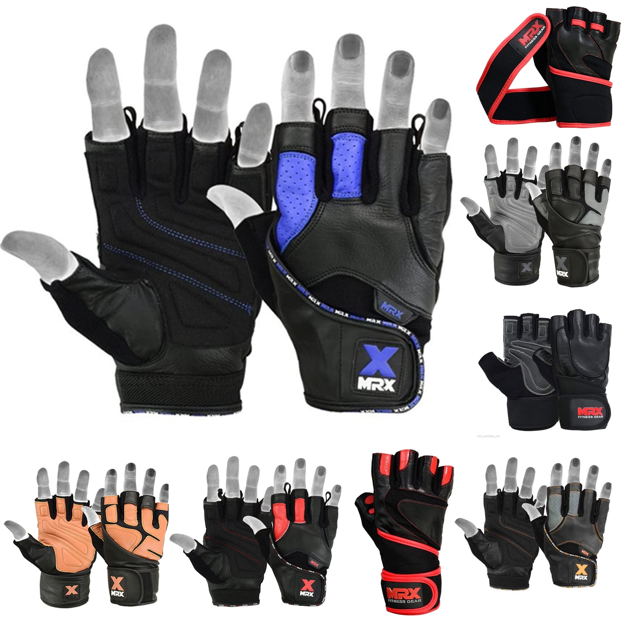Weight Lifting Gloves Gym Power Training Fitness Bodybuilding Glove Long Wrist Strap Black / Red S - Walmart.com