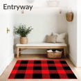 thumbnail image 3 of ODIKA 5'x7' Machine Washable Non-Slip Area Rug, Holiday Tartan Motif with Bold and Black Checkered Arrangement High Traffic Rug, Red, 621197, 3 of 7