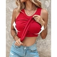 thumbnail image 3 of Women Built-in Bra Tank Tops Sleeveless Casual Shirts Racerback Ribbed Fitted Tank Tops, 3 of 6