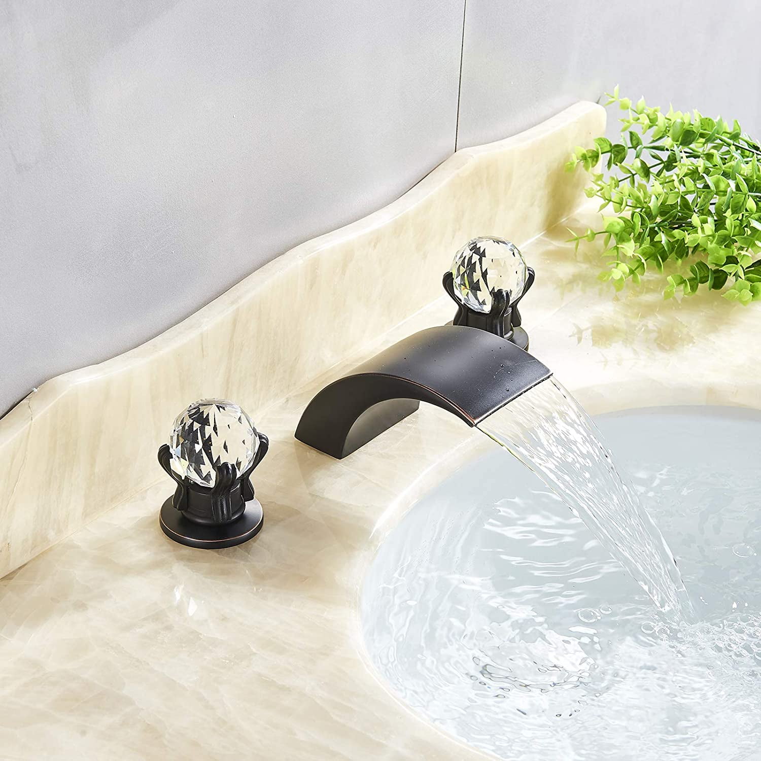 Zovajonia 63D-HSJXM Widespread Oil Rubbed Bronze Vanity Mixer Faucet