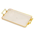 thumbnail image 3 of Bandeja para servir comida, bandeja rectangular con asas, bandeja nórdica para guardar joyas, para oficina, hotel, salón de belleza, cocina Ámbar, 3 of 8