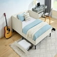 thumbnail image 6 of YYAo Futon Sofa Bed, Futon Couch, Full Size Upholstered Platform Bed Frame with 2 Storage Drawers, Beige, 6 of 12