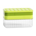 thumbnail image 1 of Bandeja para cubitos de hielo 2 en 1, molde multifuncional de silicona para hacer palitos de hielo con caja de almacenamiento, color verde, 1 of 10