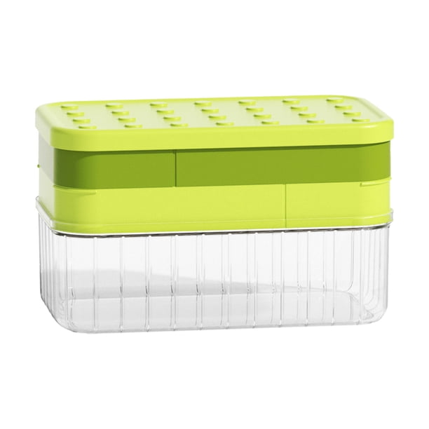Bandeja para cubitos de hielo 2 en 1, molde multifuncional de silicona para hacer palitos de hielo con caja de almacenamiento, color verde
