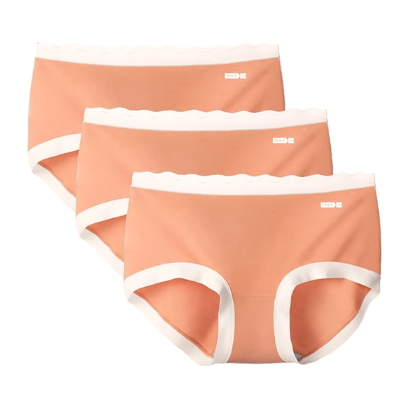 OSFVNOXV 3 Pack Seamless Underwear for Women Cotton Briefs No Show,Anti-Bacterial Ultra Soft Comfort Fit Breathable Stretch Panties