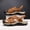 Khaki, variant on Men's Closed-Toe Leather Sport Sandals, Adjustable Orange Brown Outdoor Hiking Shoes