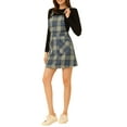 thumbnail image 4 of INSPIRE CHIC Women's Adjustable Strap Plaid Suspender Overall Dress XL Blue, 4 of 6