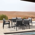 thumbnail image 6 of Armen Living Cayman Outdoor Patio 7-Piece Dining Table Set in Aluminum with Grey Cushions, 6 of 6