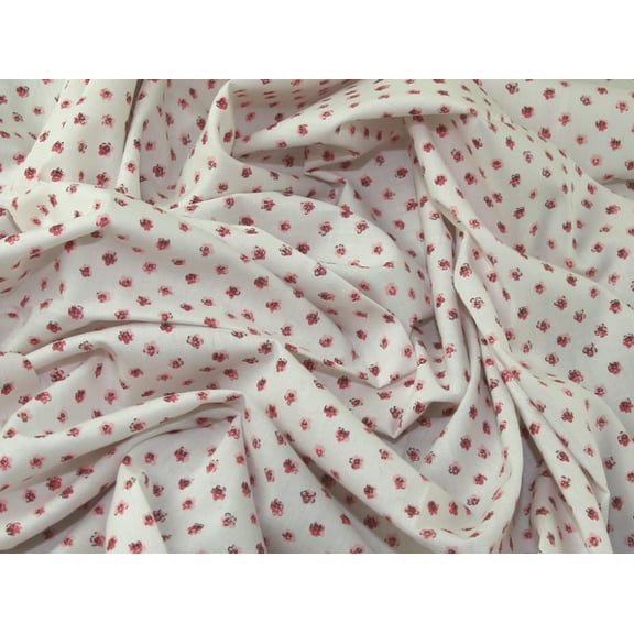 Minerva 100% Cotton Fabric Pink on White - per yard