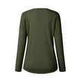 thumbnail image 6 of Lindreshi Long Sleeve Shirts for Women Clearance Women's Fashion Loose Women's Button V-Neck Long Sleeve Women's Top, 6 of 6