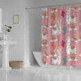 thumbnail image 3 of Coolnut Shower Curtain Set with Hooks Llama and Cactus Rainbow on Pink Polyester Waterproof Bath Curtain72" x 72", 3 of 6