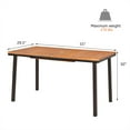 thumbnail image 3 of Gymax Rectangle Patio Outdoor Dining Table Acacia Wood Tabletop w/ 2'' Umbrella Hole, 3 of 10