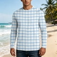 thumbnail image 2 of OIOLOYJM Sun Shirts for Men Long Sleeve UPF Sun protection Plaid Rash Guard Lightweight Swim Fishing Shirt Uv Outdoor Classic Fit Gym T-Shirt Light Blue S, 2 of 6