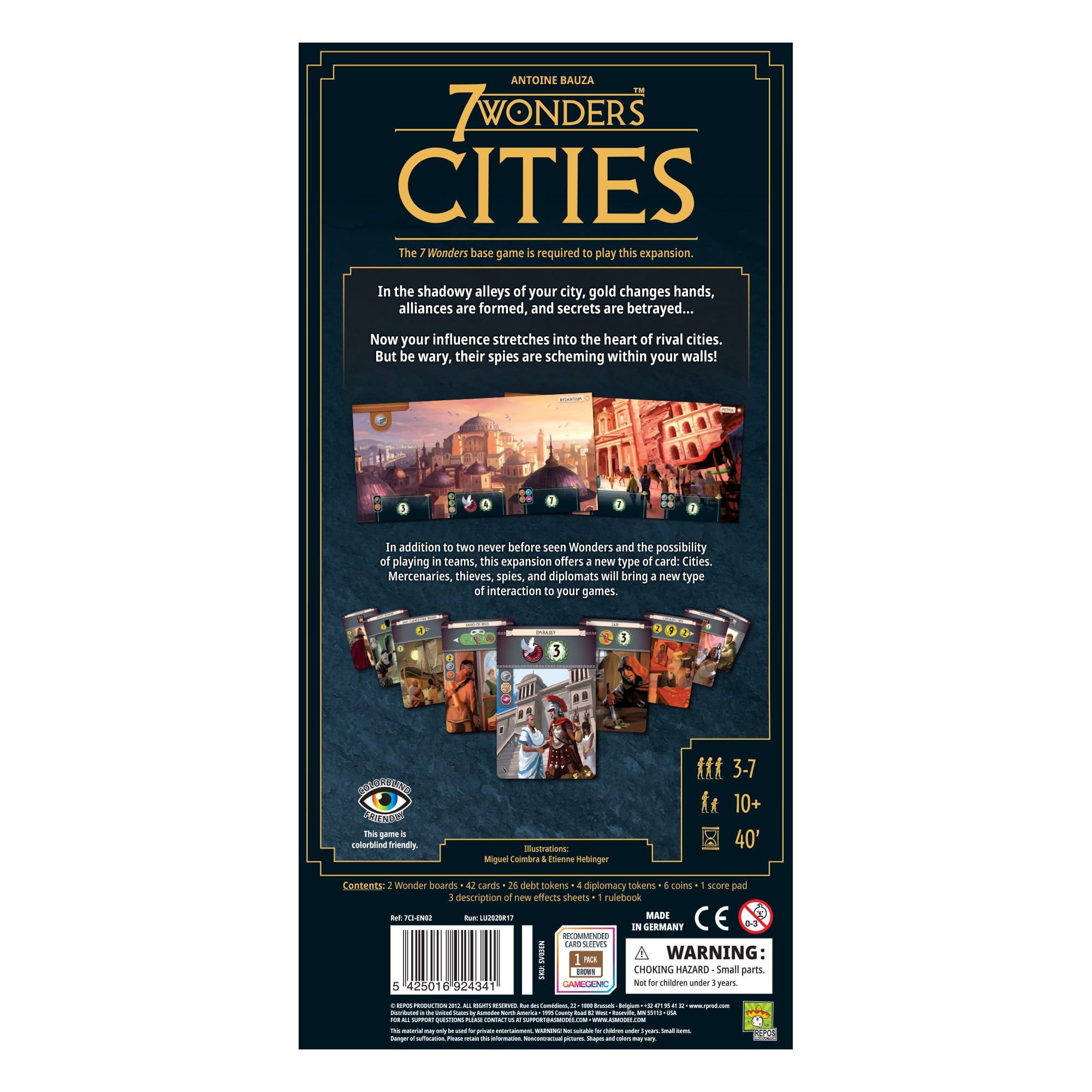 7 Wonders: Cities Expansion Board Game Expansion for Ages 10 +, From Asmodee