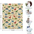 thumbnail image 4 of LightBeige Cartoon Dinosaurs Plants Pattern Blanket,Comfortable Soft Flannel Throw Blanket,All Season,Warm Lightweight Blankets for Sofa Bed Couch Living Room Chair,30"x40", 4 of 4