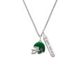 thumbnail image 2 of Delight Jewelry Silvertone Small Green Football Helmet Silvertone Live the Life You Have Imagined Bar Charm Necklace, 23", 2 of 4