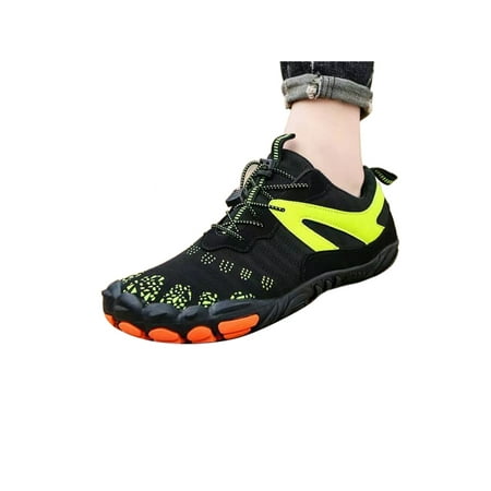 

Rotosw Womens Mens Yoga Shoe Barefoot Water Shoes Slip Resistant Aqua Socks Anti-Slip Quick Dry Athletics Indoor Slip-ons Sneakers Black And Yellow Stripe 8
