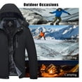 thumbnail image 3 of TACVASEN Men's Winter Jackets Ski Snow Waterproof with Hood Warm Fleece Hiking Fishing Coats Black L, 3 of 7