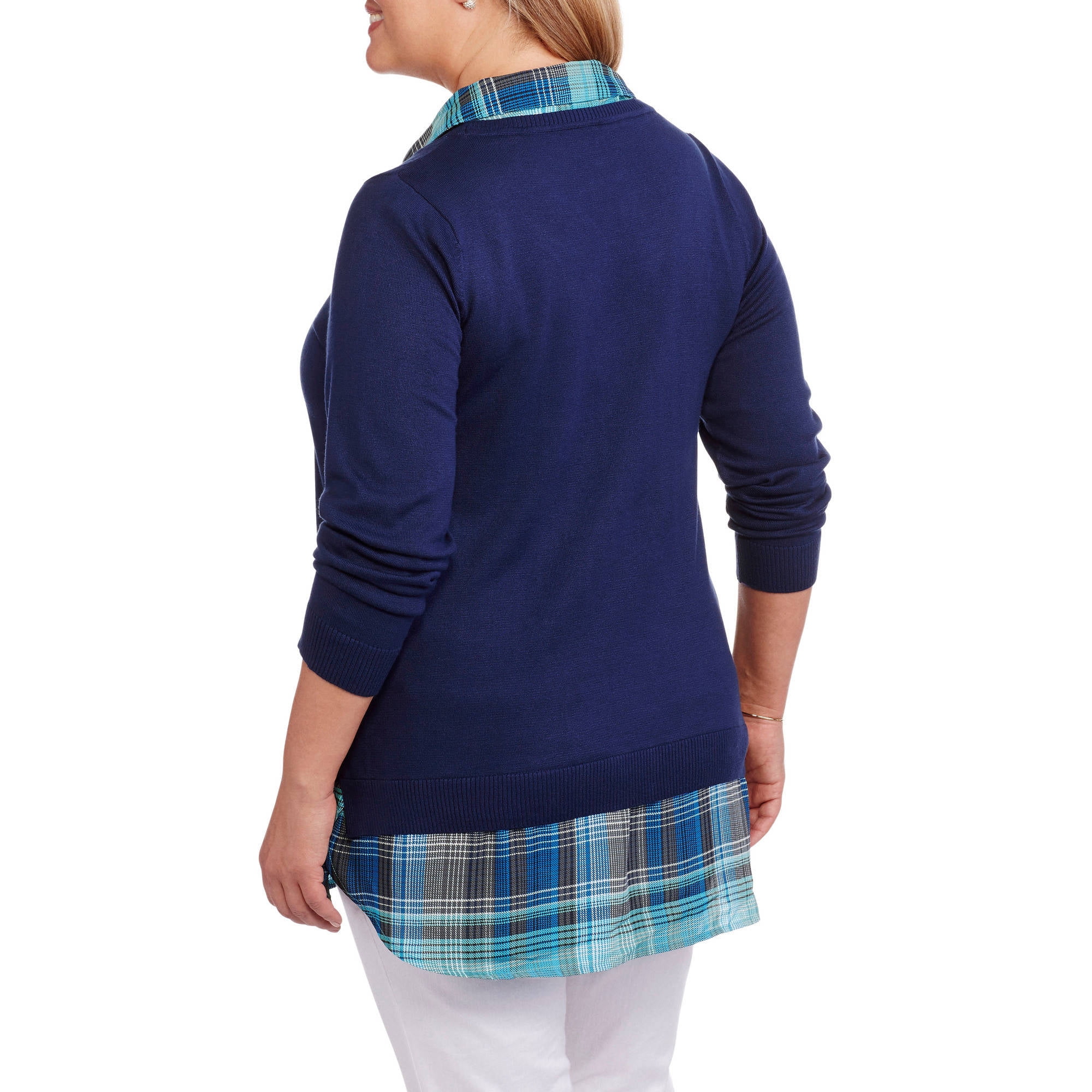 Twofer sweater with clearance collar