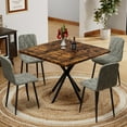 thumbnail image 6 of 4 Chairs Dining , Gray Velvet Upholstered Seat And Robust Metal Legs, Solution Room Of - Legs For Long-lasting Use, 6 of 7