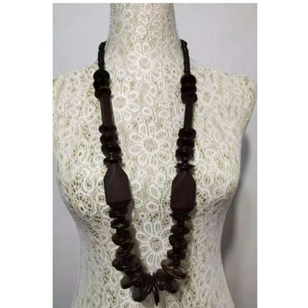 Wooden Bead Necklace Statement Boho Beaded Necklace N1376
