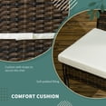 thumbnail image 3 of Outsunny 4 Outdoor Dining Chairs, Cushioned Patio Wicker Dining Chairs, Brown, 3 of 9