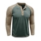 thumbnail image 4 of pstuiky camisas de manga larga para hombre, Camisa informal de manga larga raglán con botones y parches lisos para hombre Tops casuales para hombres m, 4 of 6