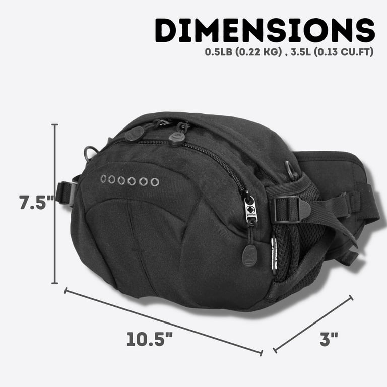 J World Unisex Pony Multi Compartment Waist Bag, Black - Walmart.com