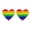 Rainbow, variant on LGBT Heart Pride Earrings for Women Men Rainbow Stud Earrings Transgender Nonbinary Pansexual Bisexual Earrings Jewelry Rainbow